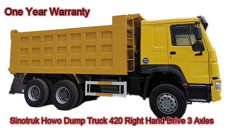 3 Axles Sinotruk Howo Dump Truck 420 Right Hand Drive 6x4 in Congo