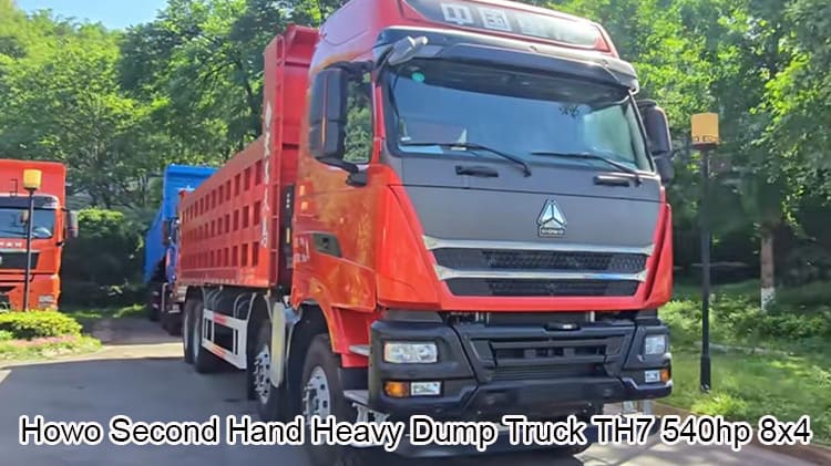 Howo Cheap Second Hand Heavy Dump Truck TH7 540hp 8x4 in Kazakhstan