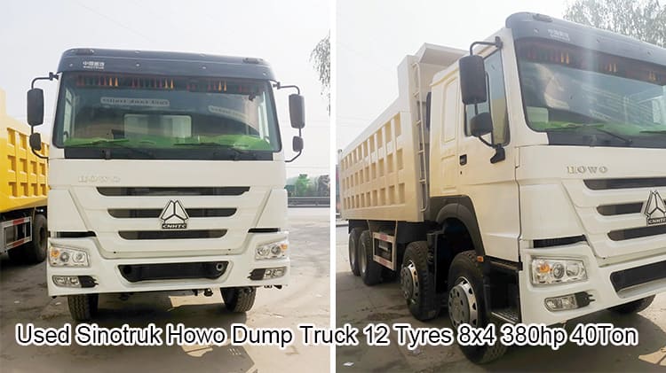 Used Sinotruk Howo 12 Tyres Dump Truck 380 40Ton 8x4 Sale in Rwanda