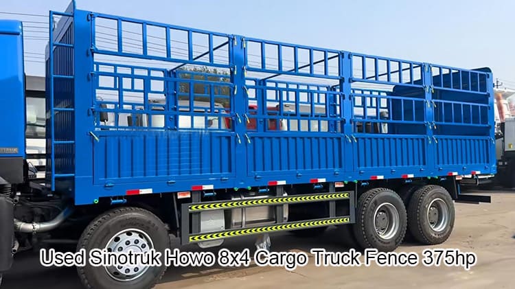 Used Sinotruk Howo 8x4 Cargo Truck Fence 375hp for Sale in Mongolia