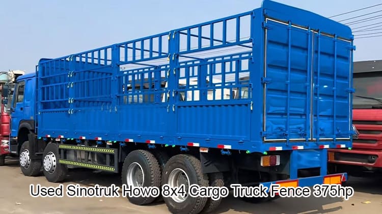 Used Sinotruk Howo 8x4 Cargo Truck Fence 375hp for Sale in Mongolia