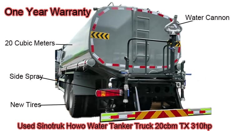 Sinotruk Howo Water Truck 20cbm Sale Used Water Tanker in Ghana