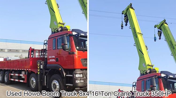 Used Howo Boom Truck 8x4 16 Ton Crane Truck for Sale in Nicaragua