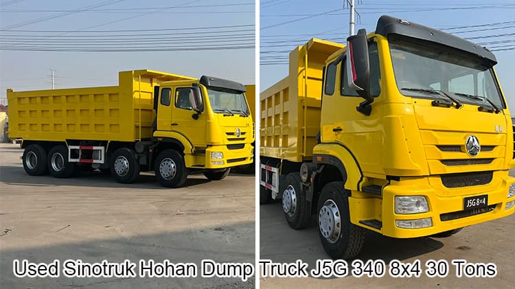 Used 30 Tons Sinotruk Hohan Dump Truck J5G 340 8x4 Sale in Guatemala