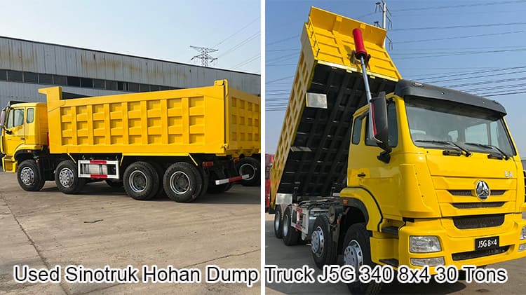 Used 30 Tons Sinotruk Hohan Dump Truck J5G 340 8x4 Sale in Guatemala