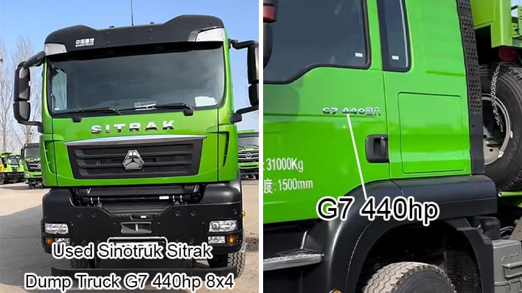 Used Sinotruk Dump Truck Sitrak G7 440 8x4 for Sale in Guyana