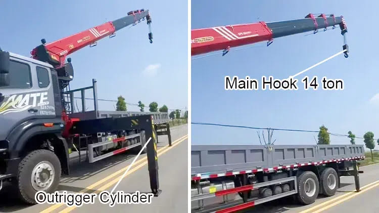 Used China Howo Crane Truck 10 Wheeler 14 Ton Boom Truck Sale in Zambia