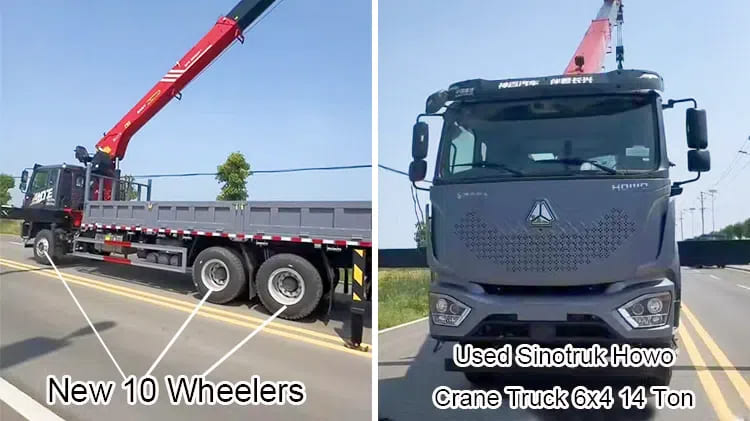 Used China Howo Crane Truck 10 Wheeler 14 Ton Boom Truck Sale in Zambia