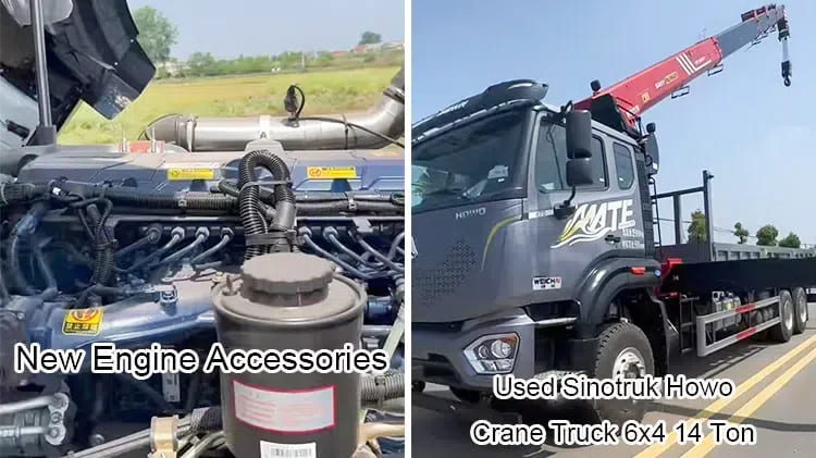 Used China Howo Crane Truck 10 Wheeler 14 Ton Boom Truck Sale in Zambia