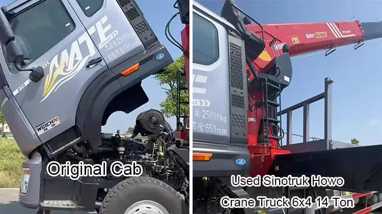 Used China Howo Crane Truck 10 Wheeler 14 Ton Boom Truck Sale in Zambia