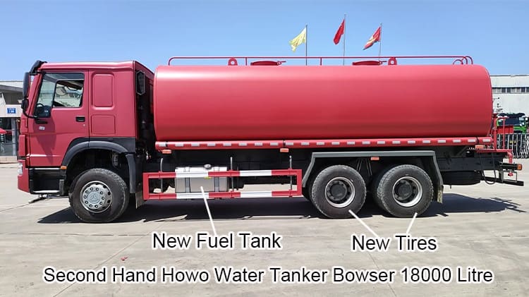 Howo Water Tanker Second Hand 18000 Litre Water Bowser for Sale