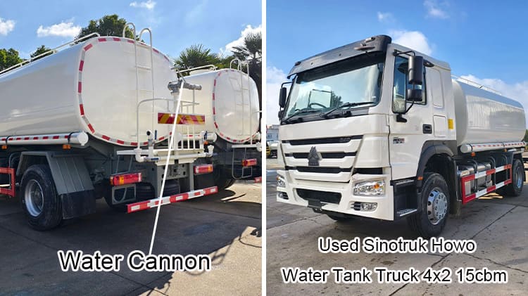 Used Howo 4x2 15000L Water Tanker Truck 15cbm for Sale in Libya