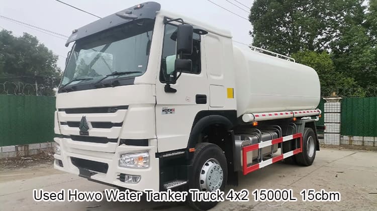 Used Howo 4x2 15000L Water Tanker Truck 15cbm for Sale in Libya