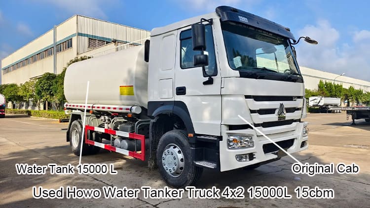 Used Howo 4x2 15000L Water Tanker Truck 15cbm for Sale in Libya