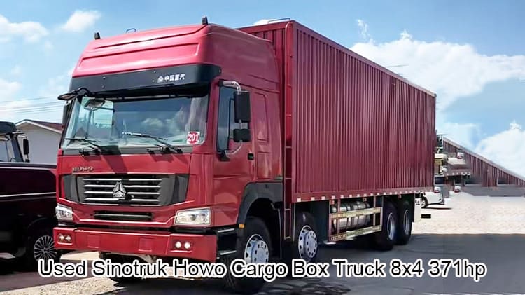 Used Sinotruk Howo 8x4 Cargo Box Truck for Sale in Uruguay