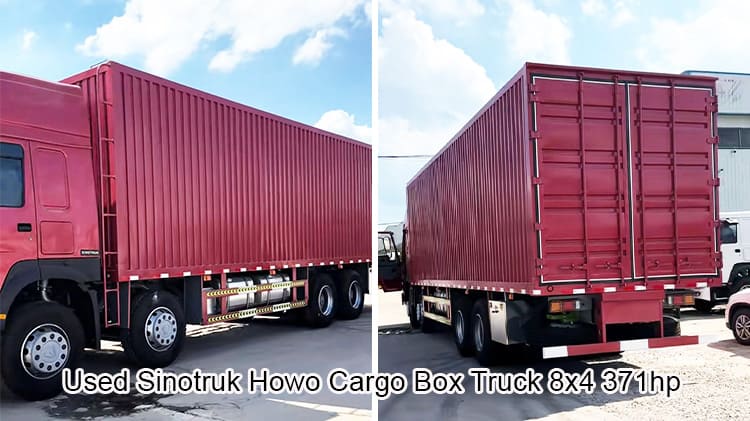 Used Sinotruk Howo 8x4 Cargo Box Truck for Sale in Uruguay