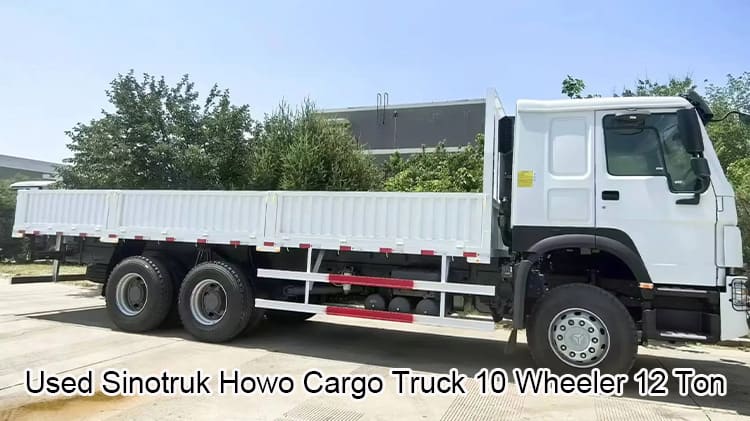Howo Used Cargo Truck 10 Wheeler 12 Ton Dropside Truck for Sale in Sudan