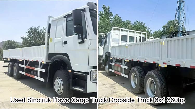 Howo Used Cargo Truck 10 Wheeler 12 Ton Dropside Truck for Sale in Sudan