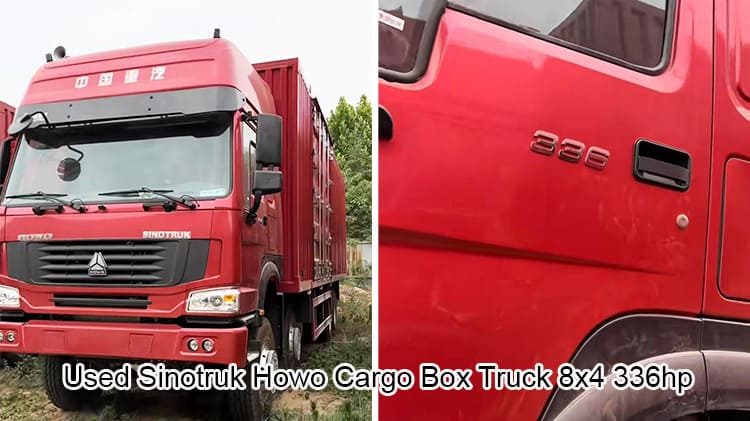 Used Howo Cargo Trucks 336hp Box Truck 26 Foot 8x4 for Sale in Guinea