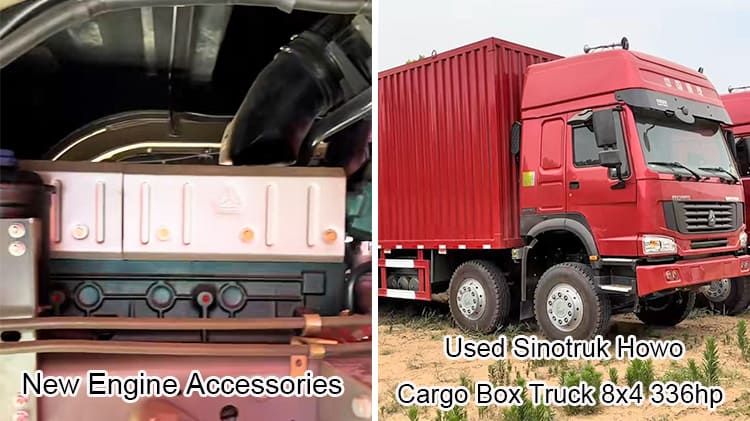 Used Howo Cargo Trucks 336hp Box Truck 26 Foot 8x4 for Sale in Guinea