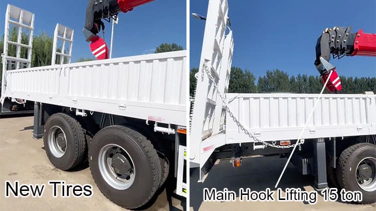 Sinotruk Howo 8x4 Used Cargo Crane Truck 15 Ton from China