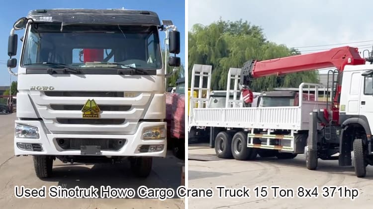 Sinotruk Howo 8x4 Used Cargo Crane Truck 15 Ton from China