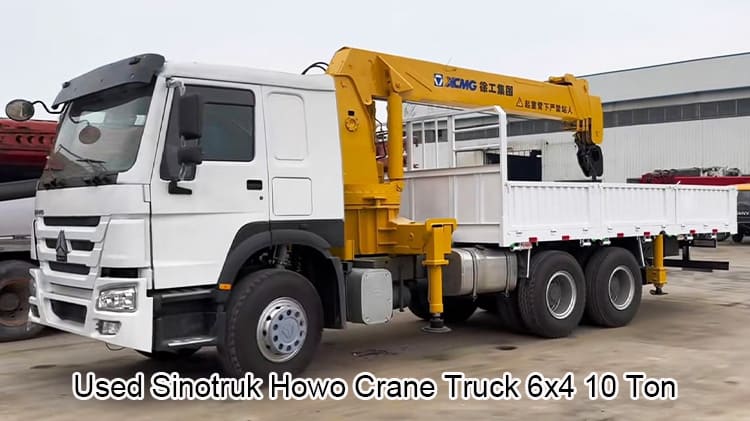 Used Sinotruk 6x4 Howo Crane Truck 10 Ton Boom Truck for Sale