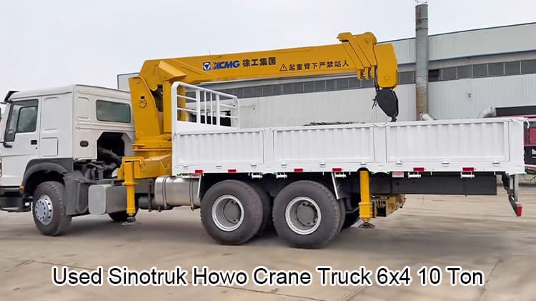 Used Sinotruk 6x4 Howo Crane Truck 10 Ton Boom Truck for Sale