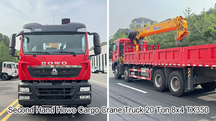 Second Hand Howo Cargo Crane Truck 20 Ton Boom Truck for Sale