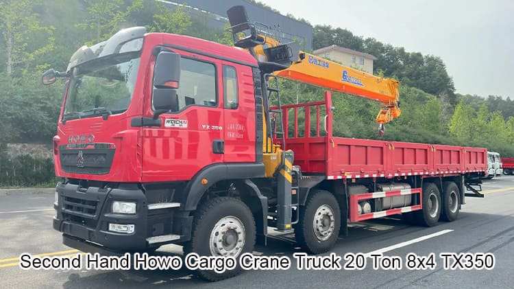Second Hand Howo Cargo Crane Truck 20 Ton Boom Truck for Sale