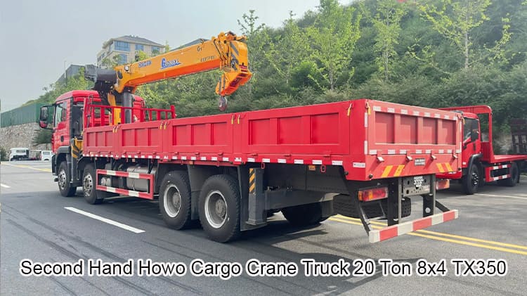 Second Hand Howo Cargo Crane Truck 20 Ton Boom Truck for Sale