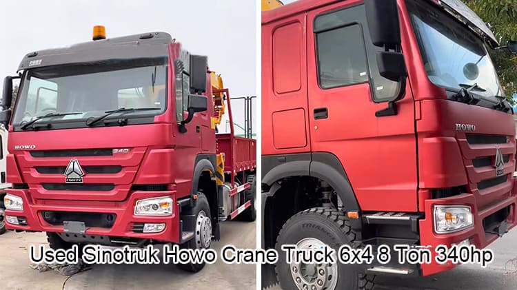 Used Howo 8 Ton Truck Mounted Crane Loader Truck 6x4 for sale in Angola