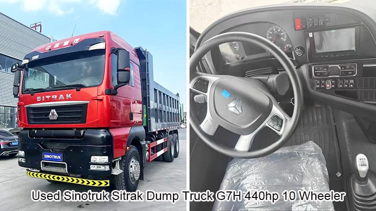Old Sinotruk Sitrak Dump Trucks G7H 440hp 10 Wheeler for Sale
