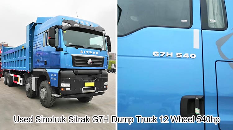 Used Sinotruk Sitrak G7H Dump Truck 12 Wheel Tipper 540hp in China 