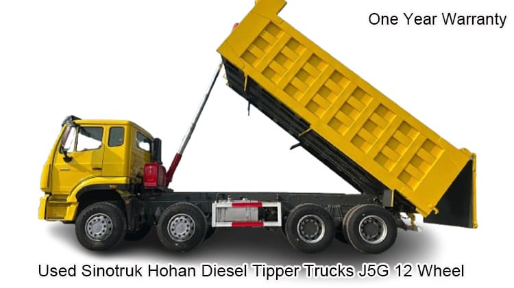 Used Sinotruk Hohan Lorry Diesel Tipper Trucks J5G 12 Wheel for sale