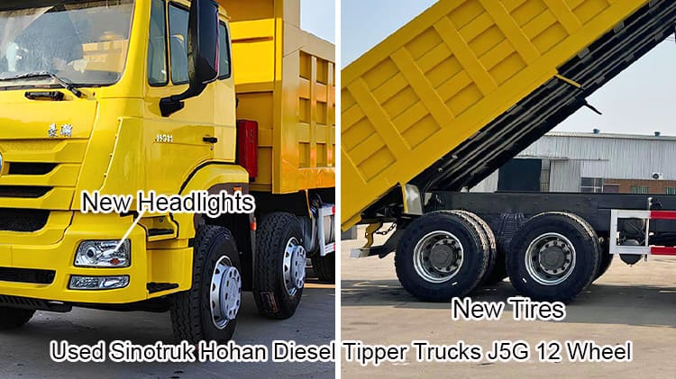 Used Sinotruk Hohan Lorry Diesel Tipper Trucks J5G 12 Wheel for sale