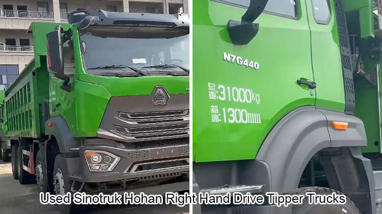 Used Sinotruk Hohan Right Hand Drive Tipper Trucks in Ghana