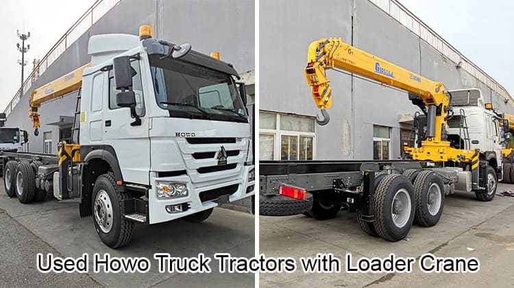 Used Howo Truck Tractors with Loader Crane for Sale in China