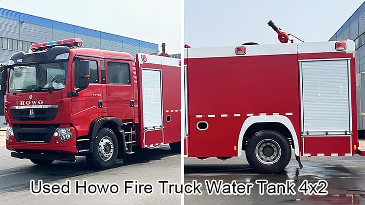 4x2 Used Howo Fire Truck Water Tank at Low Price to Togo