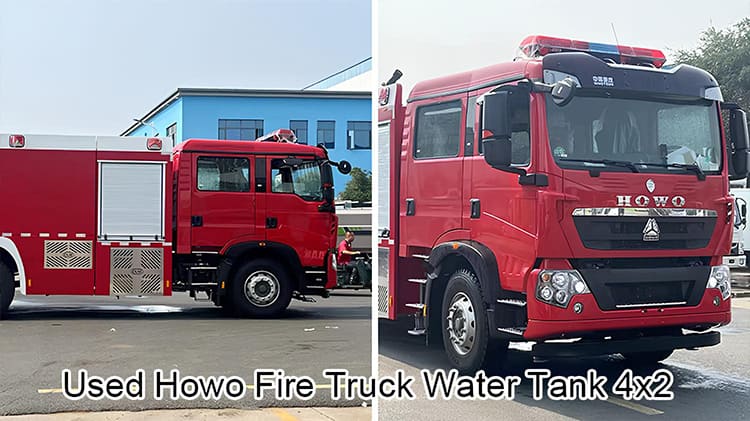 4x2 Used Howo Fire Truck Water Tank at Low Price to Togo
