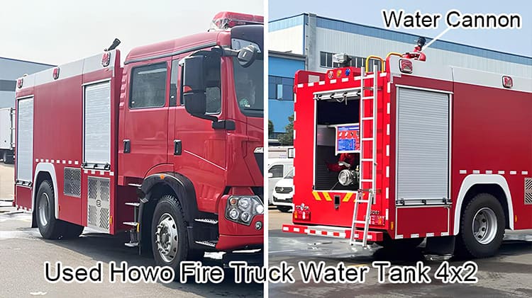 4x2 Used Howo Fire Truck Water Tank at Low Price to Togo