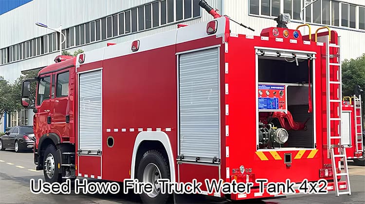 4x2 Used Howo Fire Truck Water Tank at Low Price to Togo