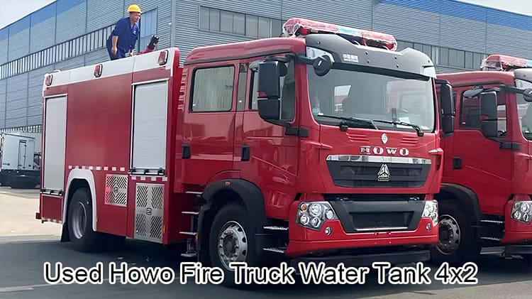 4x2 Used Howo Fire Truck Water Tank at Low Price to Togo