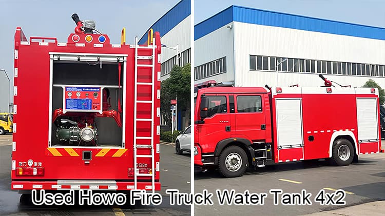 4x2 Used Howo Fire Truck Water Tank at Low Price to Togo