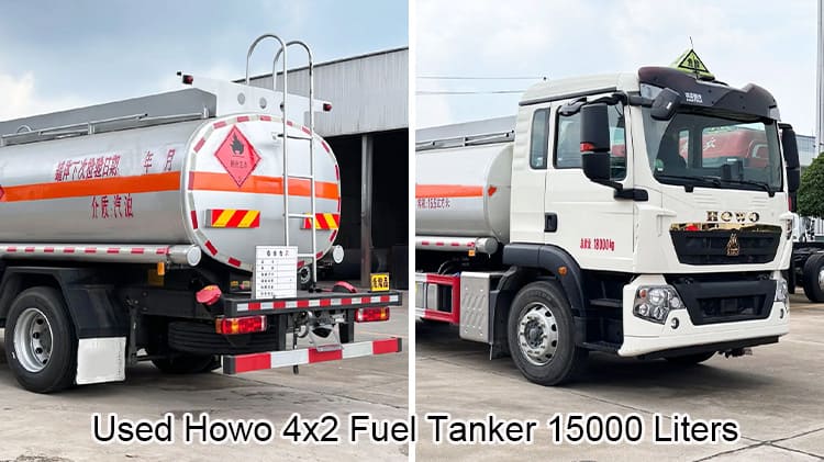 Used Howo 4x2 Fuel Tanker 15000 Liters Oil Tanker Truck in China