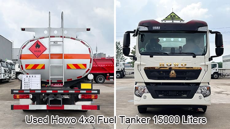 Used Howo 4x2 Fuel Tanker 15000 Liters Oil Tanker Truck in China