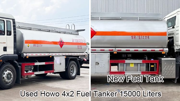 Used Howo 4x2 Fuel Tanker 15000 Liters Oil Tanker Truck in China