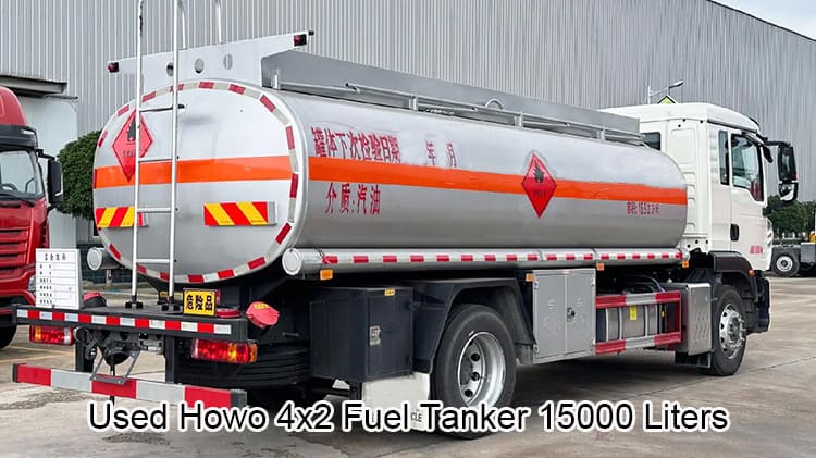 Used Howo 4x2 Fuel Tanker 15000 Liters Oil Tanker Truck in China