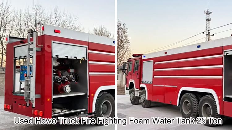 Used Howo Truck Fire Fighting Foam Water Tank 25 Ton in China
