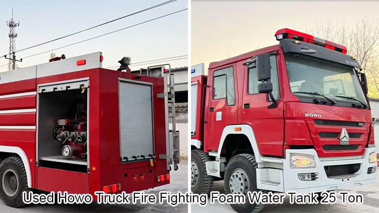 Used Howo Truck Fire Fighting Foam Water Tank 25 Ton in China